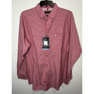 Ariat Pro Series Grover Postbox Red Long Sleeve Checkered Button Up Shirt XL